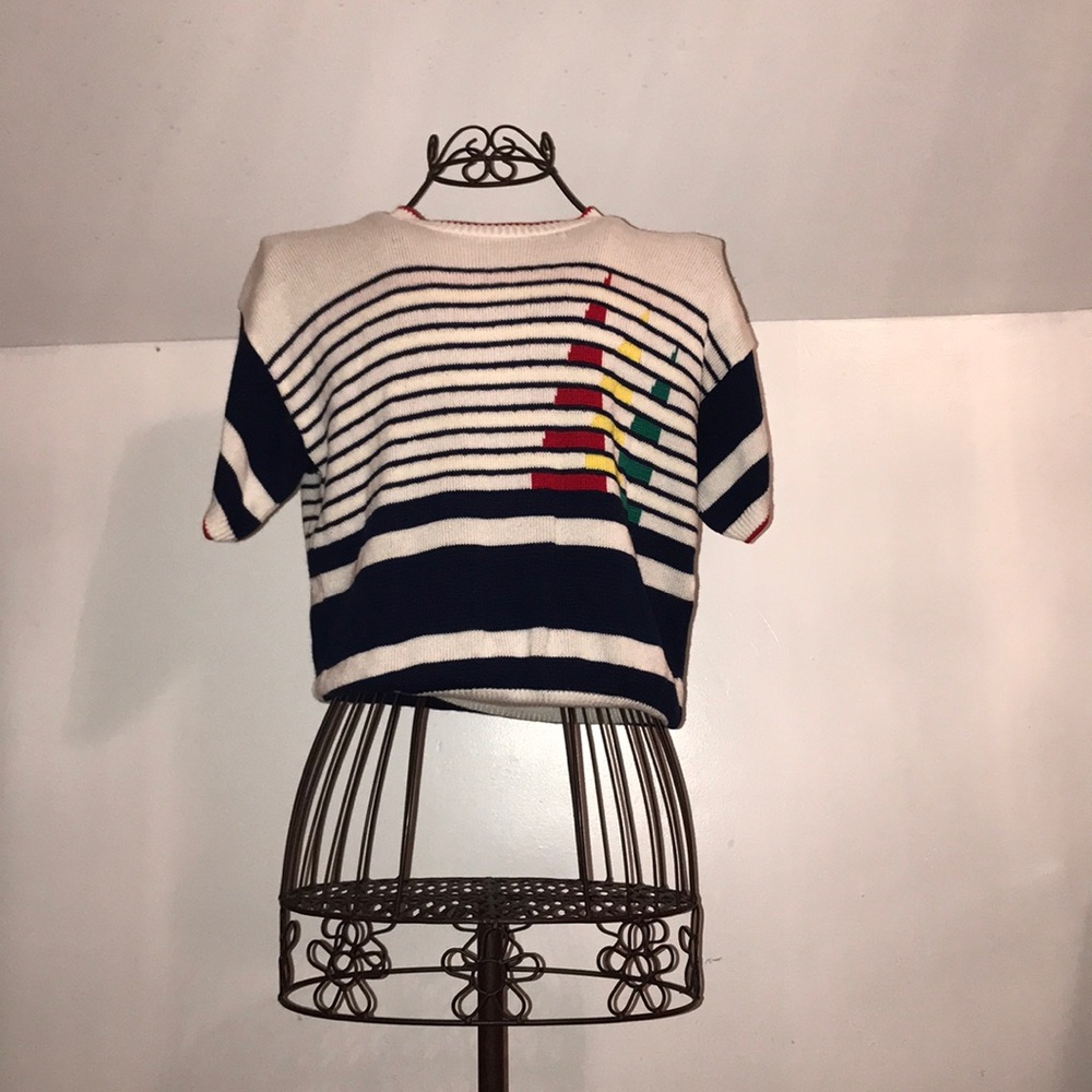 short sleeve 80s sweater-shirt